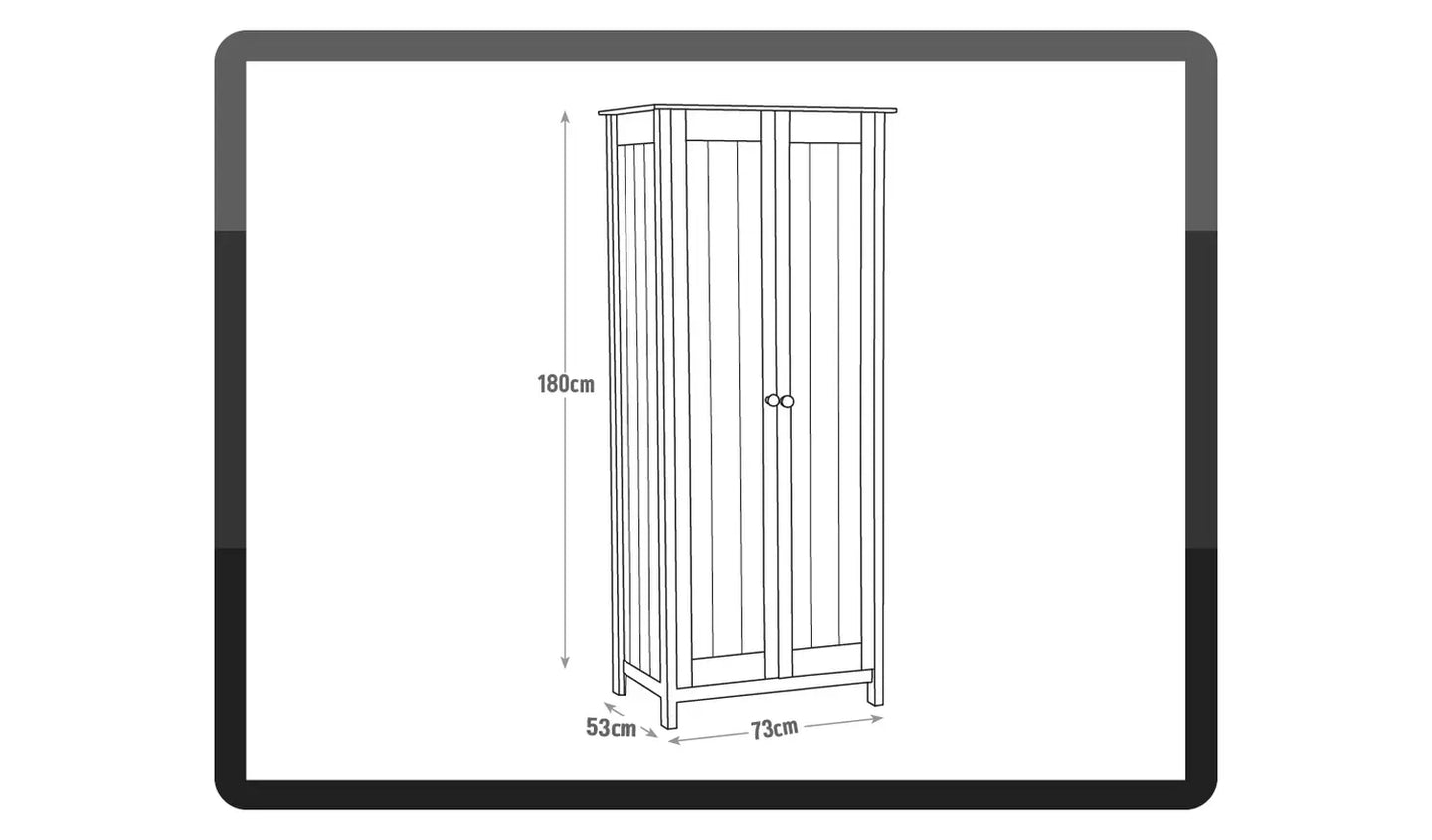 Assembled Scandinavia 2 Door Wardrobe - Pine